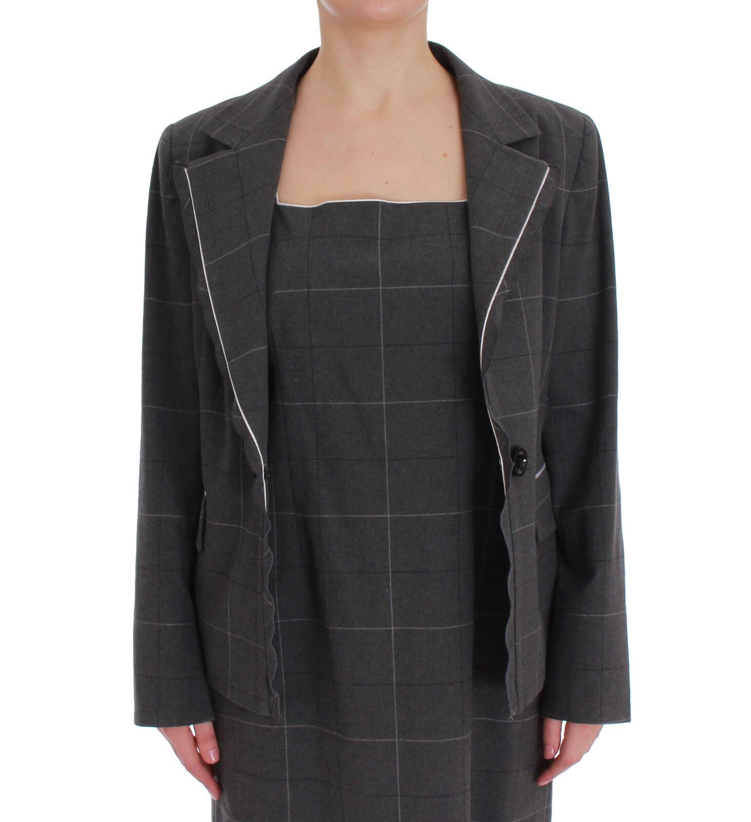 Completo elegante in misto cotone a quadri