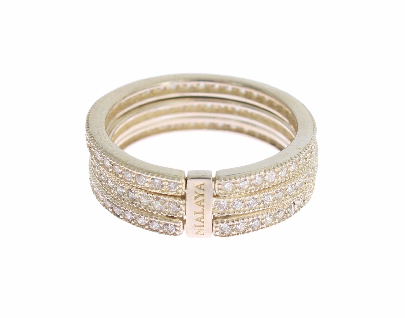 Schillernder Sterlingsilber-Ring mit Zirkonia-Kristallen
