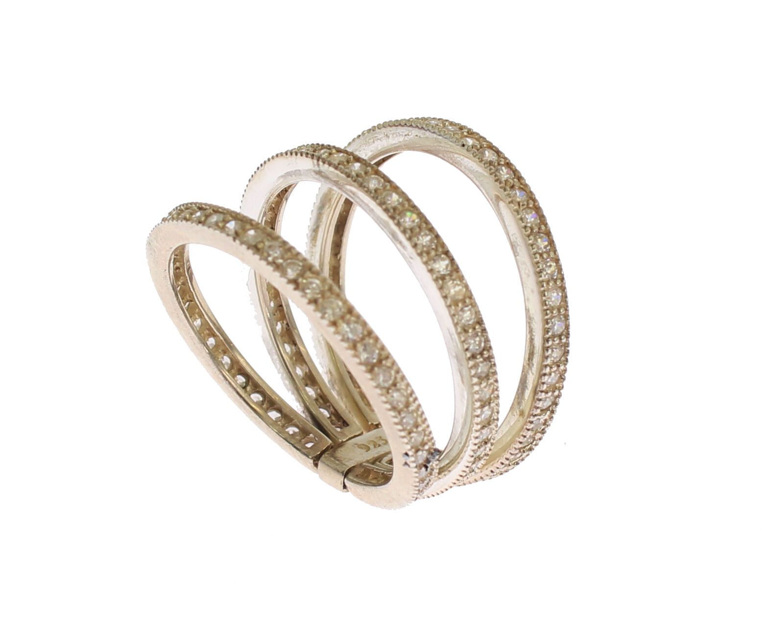 Schillernder Sterlingsilber-Ring mit Zirkonia-Kristallen