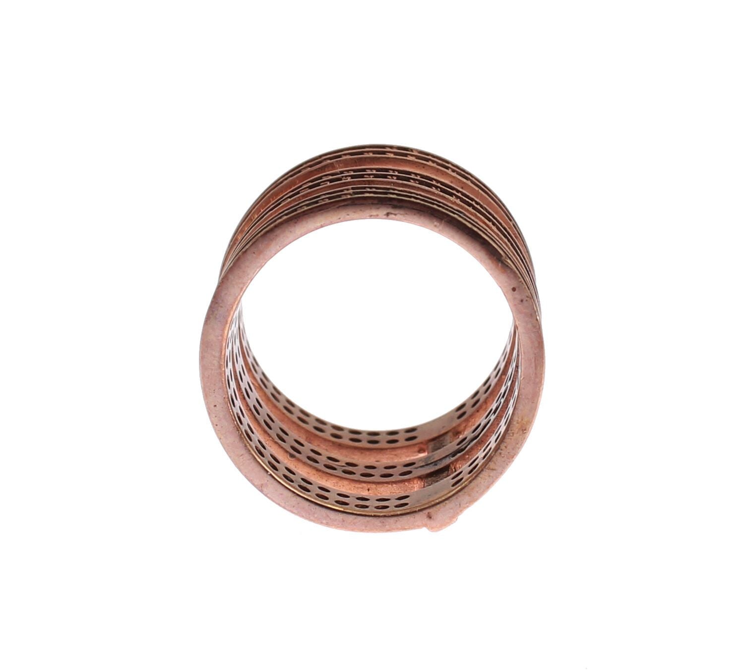 Schillernder Ring mit rosa vergoldetem Zirkonia-Kristall