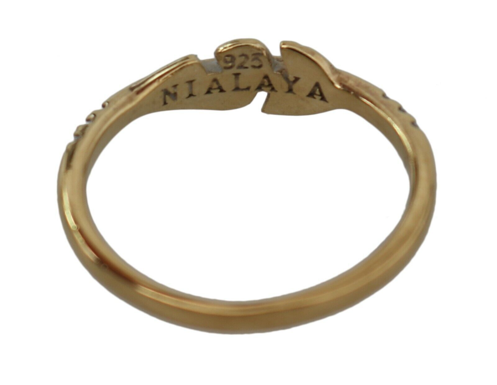 Eleganter Damenring aus goldenem CZ-Kristall