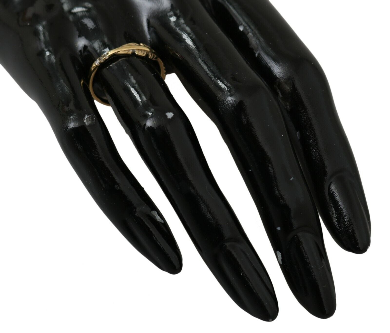 Eleganter Damenring aus goldenem CZ-Kristall