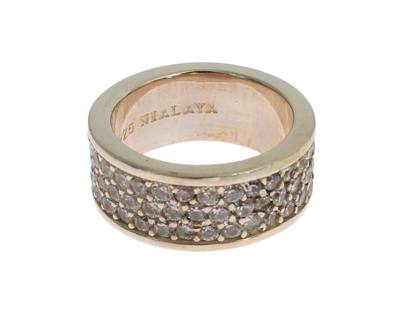 Glamouröser, mit CZ-Kristallen verzierter Ring aus Silber