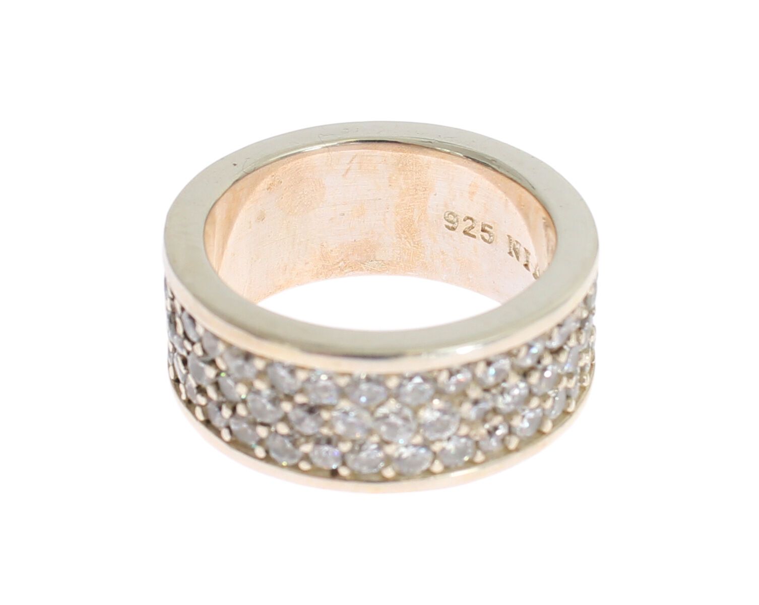 Glamouröser, mit CZ-Kristallen verzierter Ring aus Silber