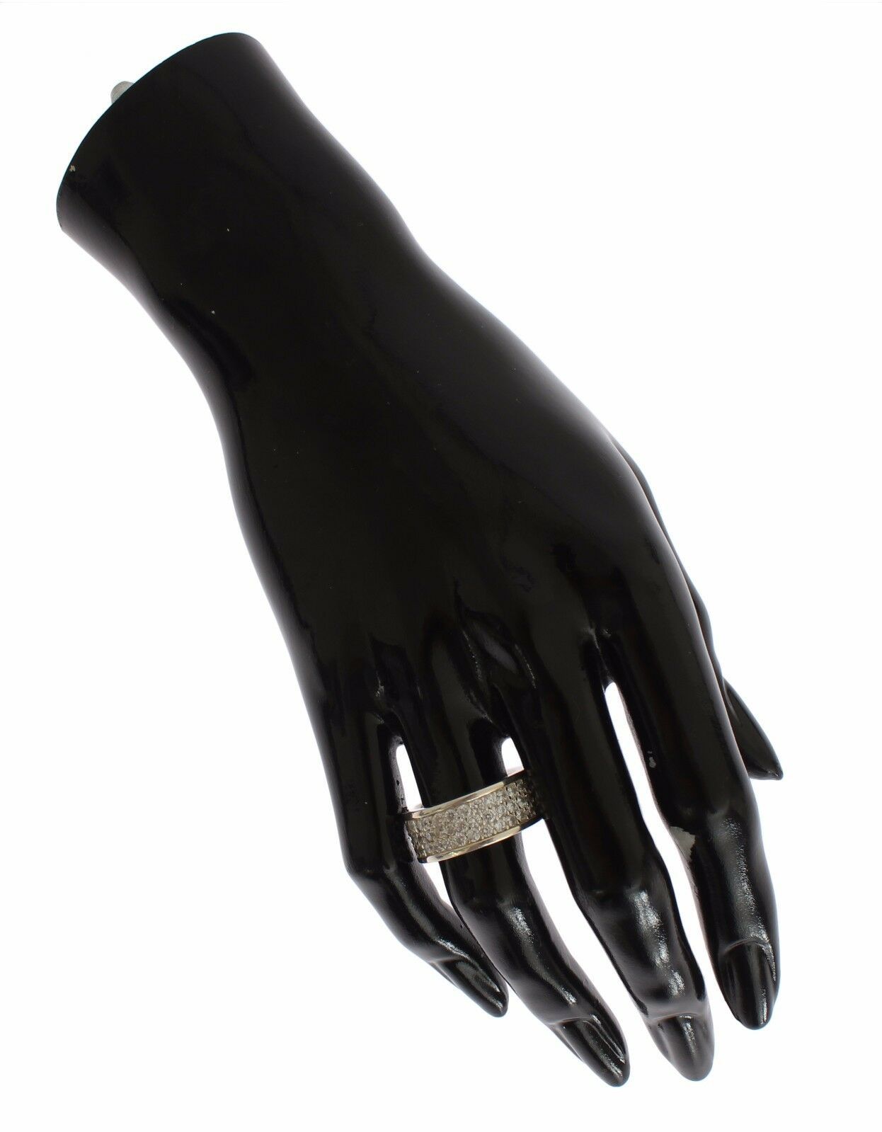 Glamouröser, mit CZ-Kristallen verzierter Ring aus Silber