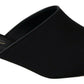 Chic Black Grosgrain Slide Sandals