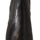 Elegant Black Leather Lizard Skin Derby Boots