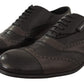 Eleganti scarpe Oxford in pelle di lucertola marrone