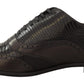 Elegant Brown Lizard Leather Oxford Shoes