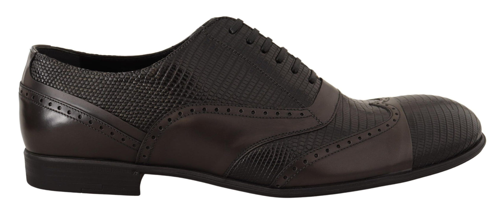 Elegante Oxford-Schuhe aus braunem Eidechsenleder