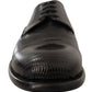 Elegant Black Lizard Skin Derby Shoes