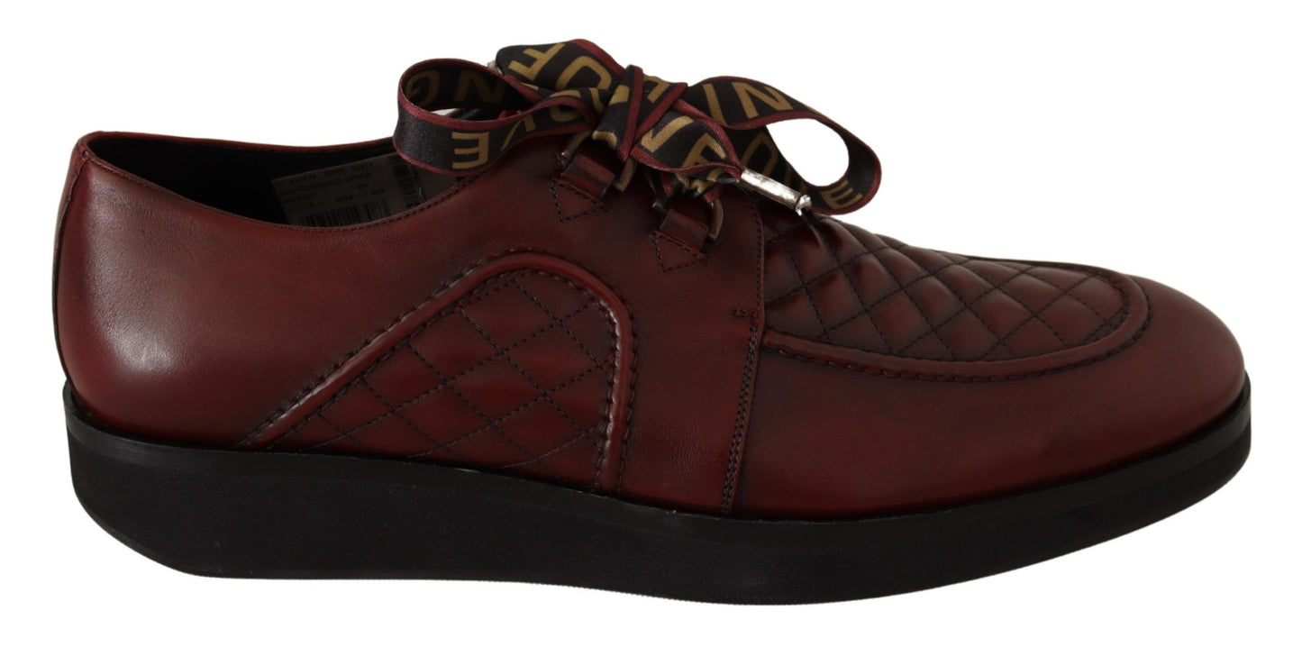 Eleganti scarpe Derby in pelle Bordeaux