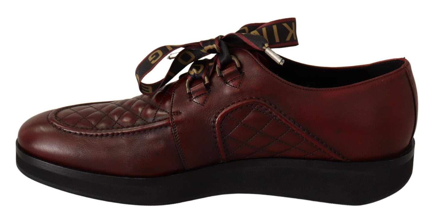 Eleganti scarpe Derby in pelle Bordeaux