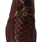 Eleganti scarpe Derby in pelle Bordeaux