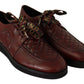 Eleganti scarpe Derby in pelle Bordeaux