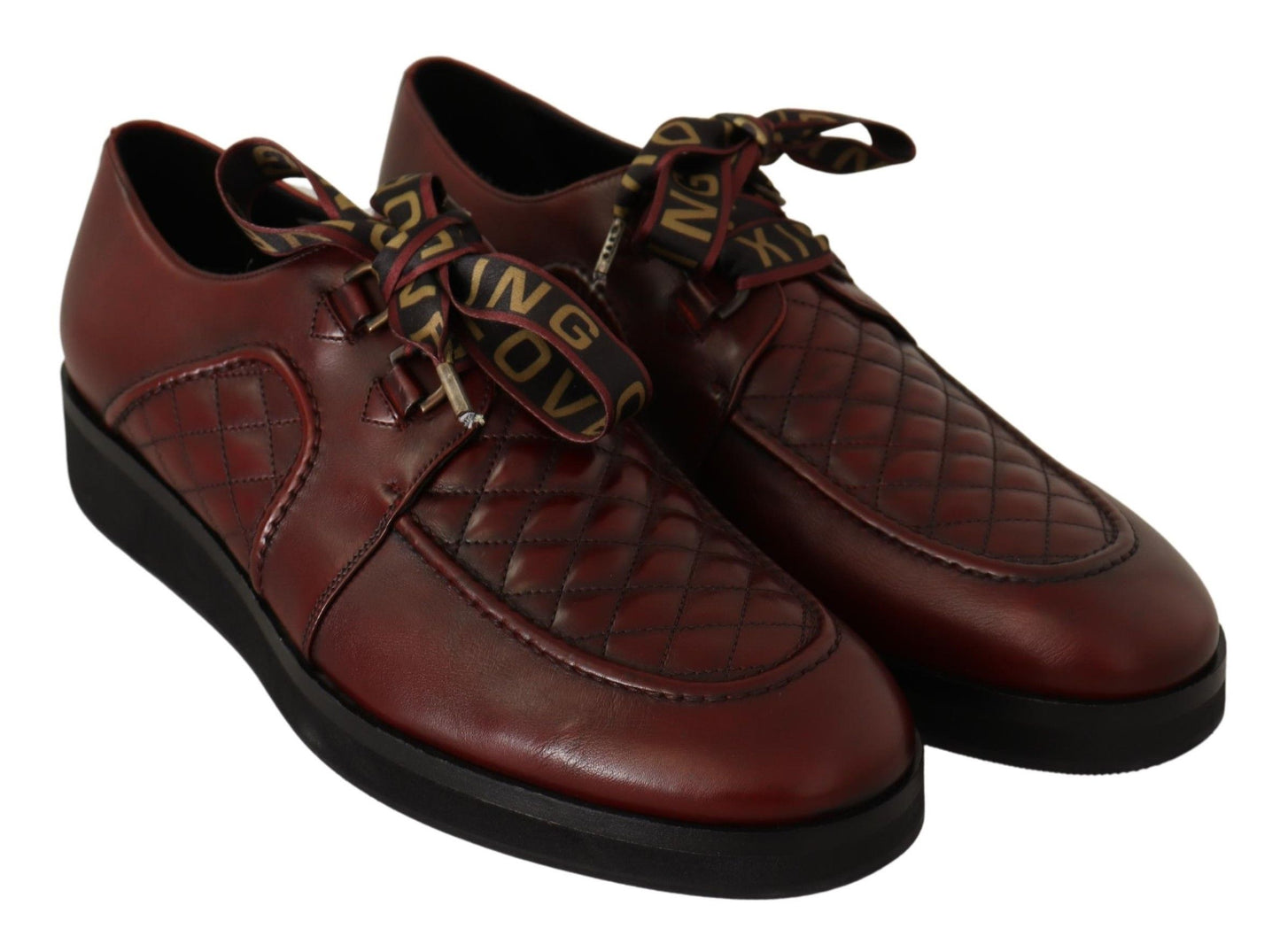 Eleganti scarpe Derby in pelle Bordeaux