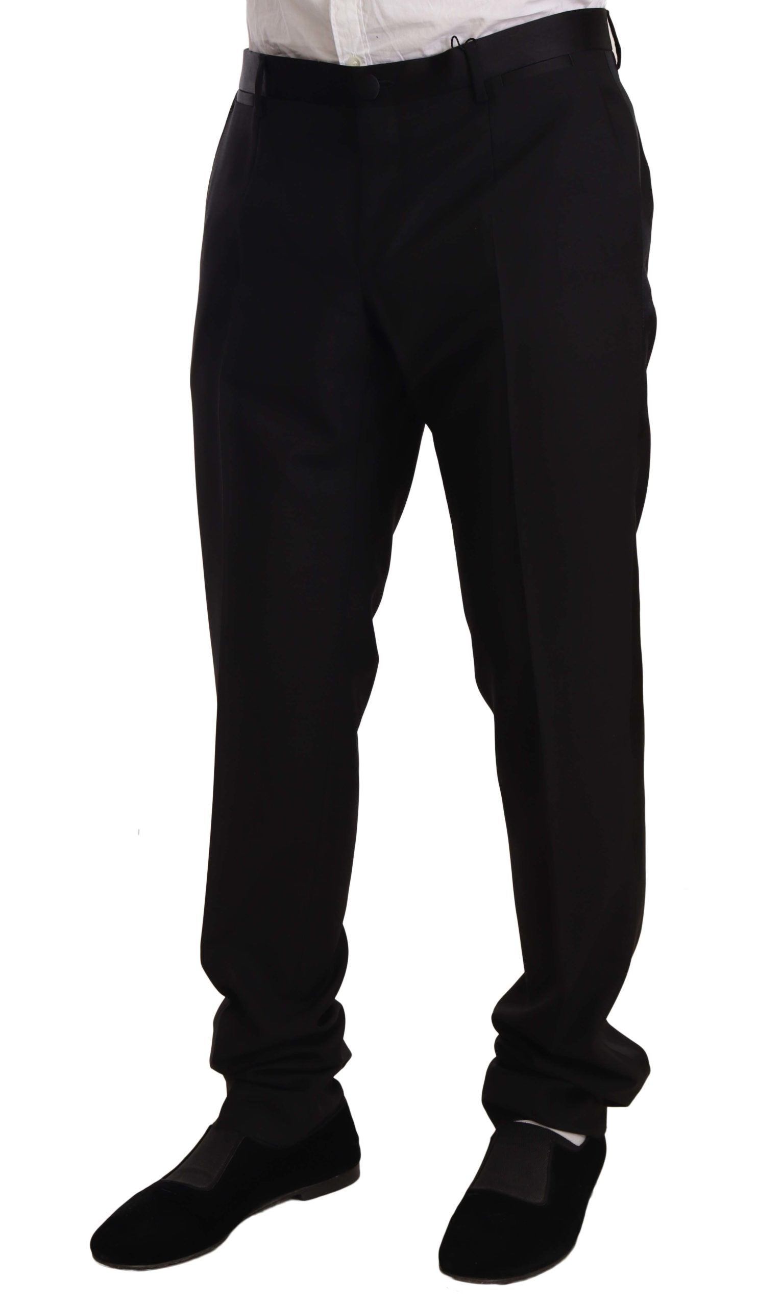 Elegante schwarze Skinny Smokinghose