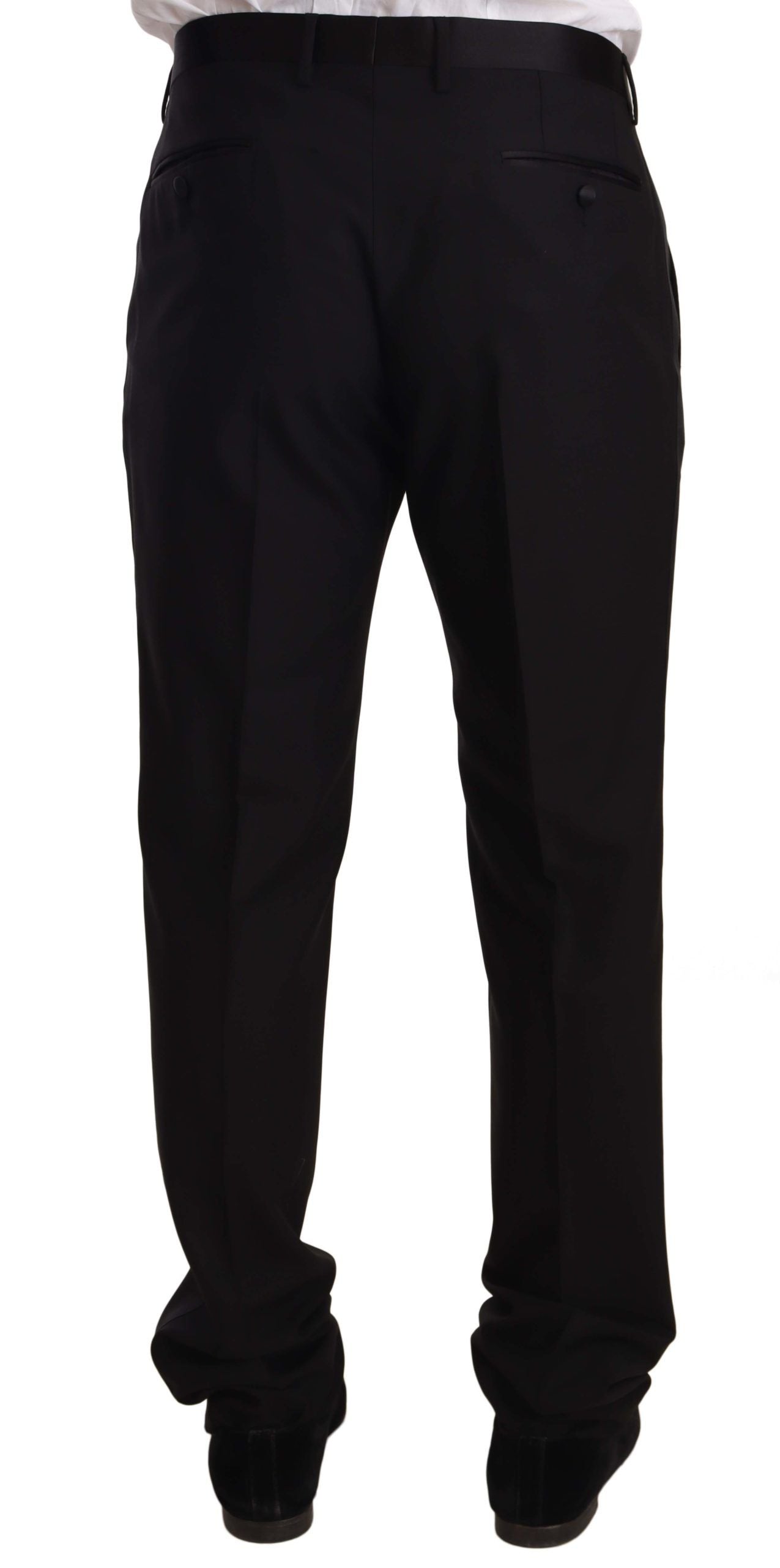 Elegante schwarze Skinny Smokinghose