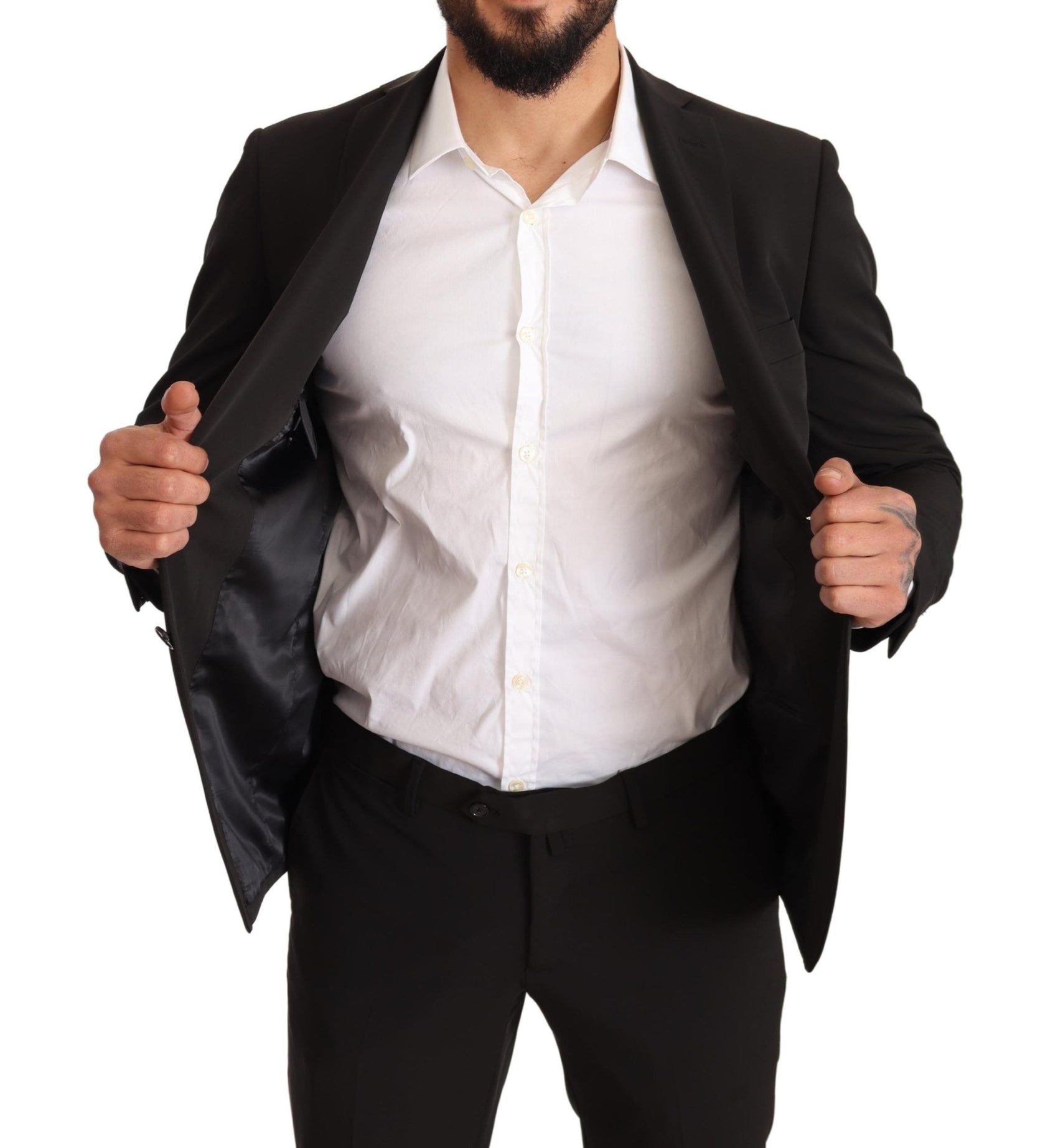 Eleganter schwarzer Slim Fit Zweiteiler