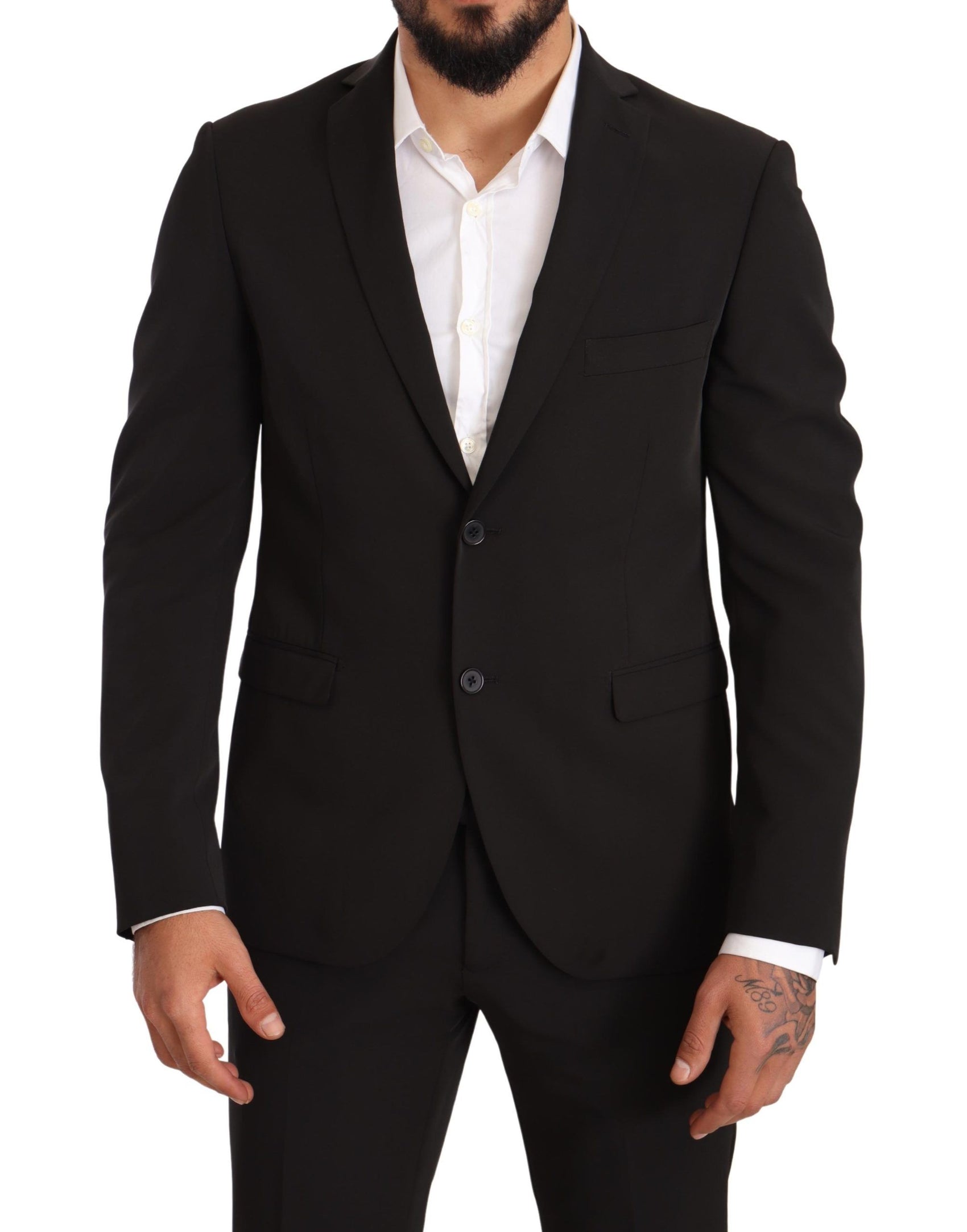 Eleganter schwarzer Slim Fit Zweiteiler