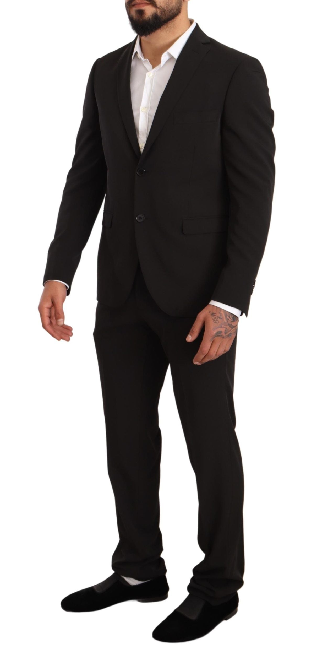 Eleganter schwarzer Slim Fit Zweiteiler