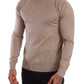 Beigefarbener Rollkragenpullover aus Kaschmir-Seidenmischung