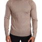 Beigefarbener Rollkragenpullover aus Kaschmir-Seidenmischung