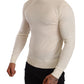 Elfenbeinfarbener Rollkragenpullover aus Kaschmir-Seidenmischung