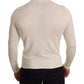 Elfenbeinfarbener Rollkragenpullover aus Kaschmir-Seidenmischung