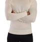 Elfenbeinfarbener Rollkragenpullover aus Kaschmir-Seidenmischung