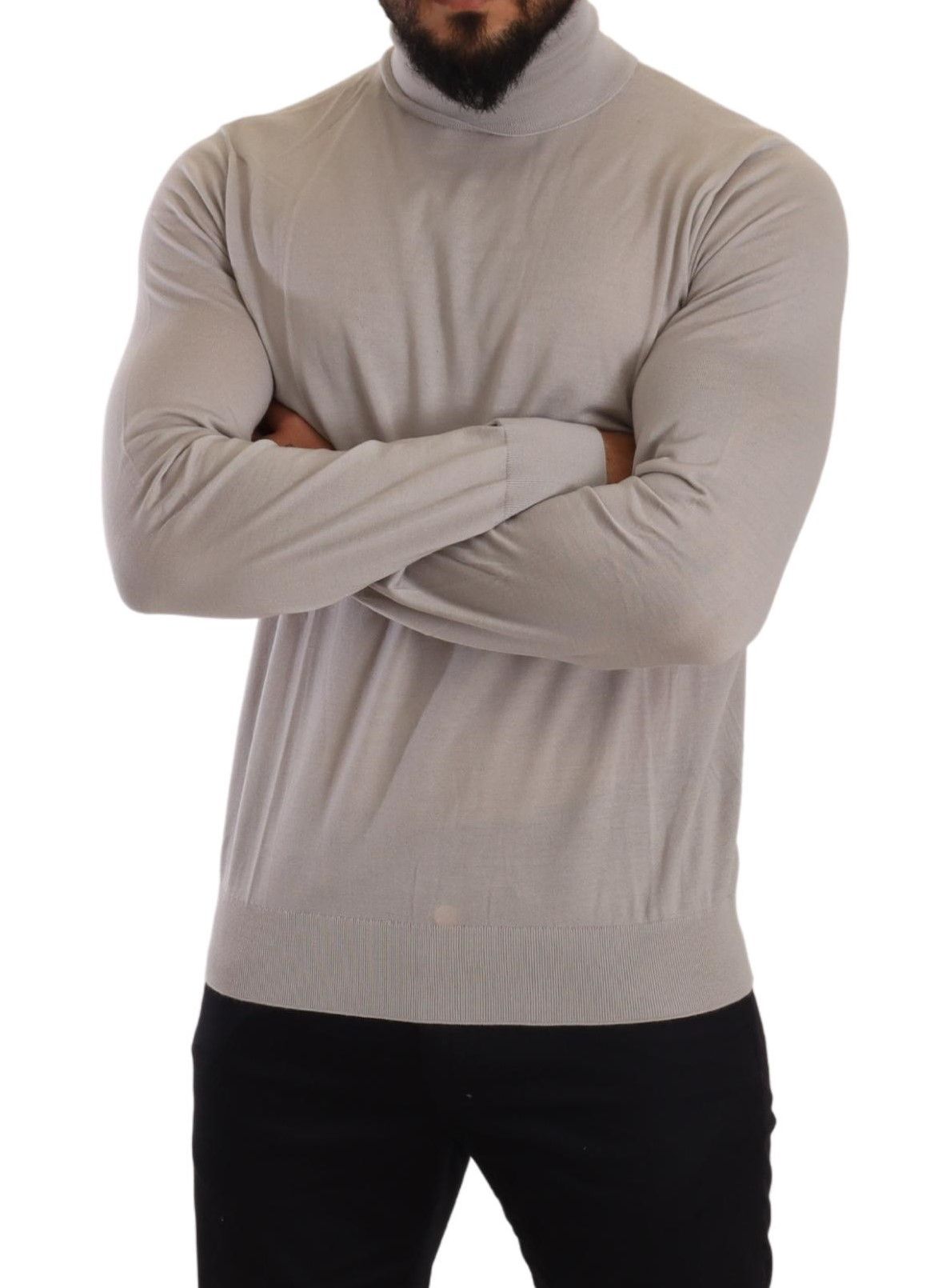 Eleganter hellblauer Rollkragenpullover aus Kaschmir