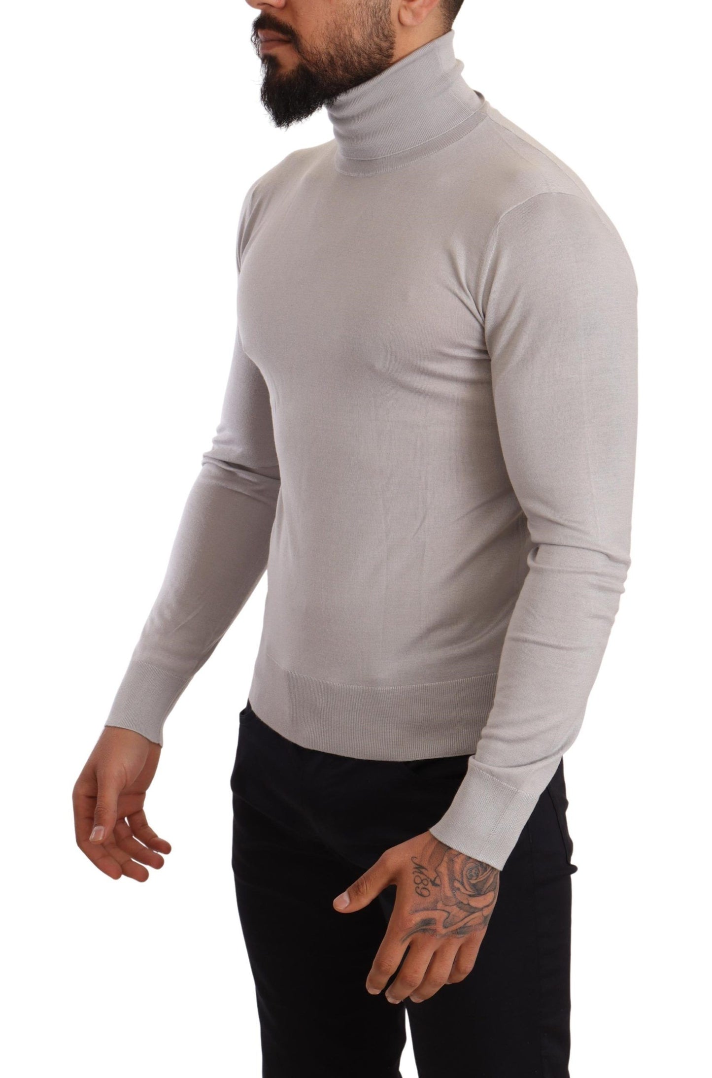 Eleganter Rollkragenpullover aus Kaschmir-Seide-Mix