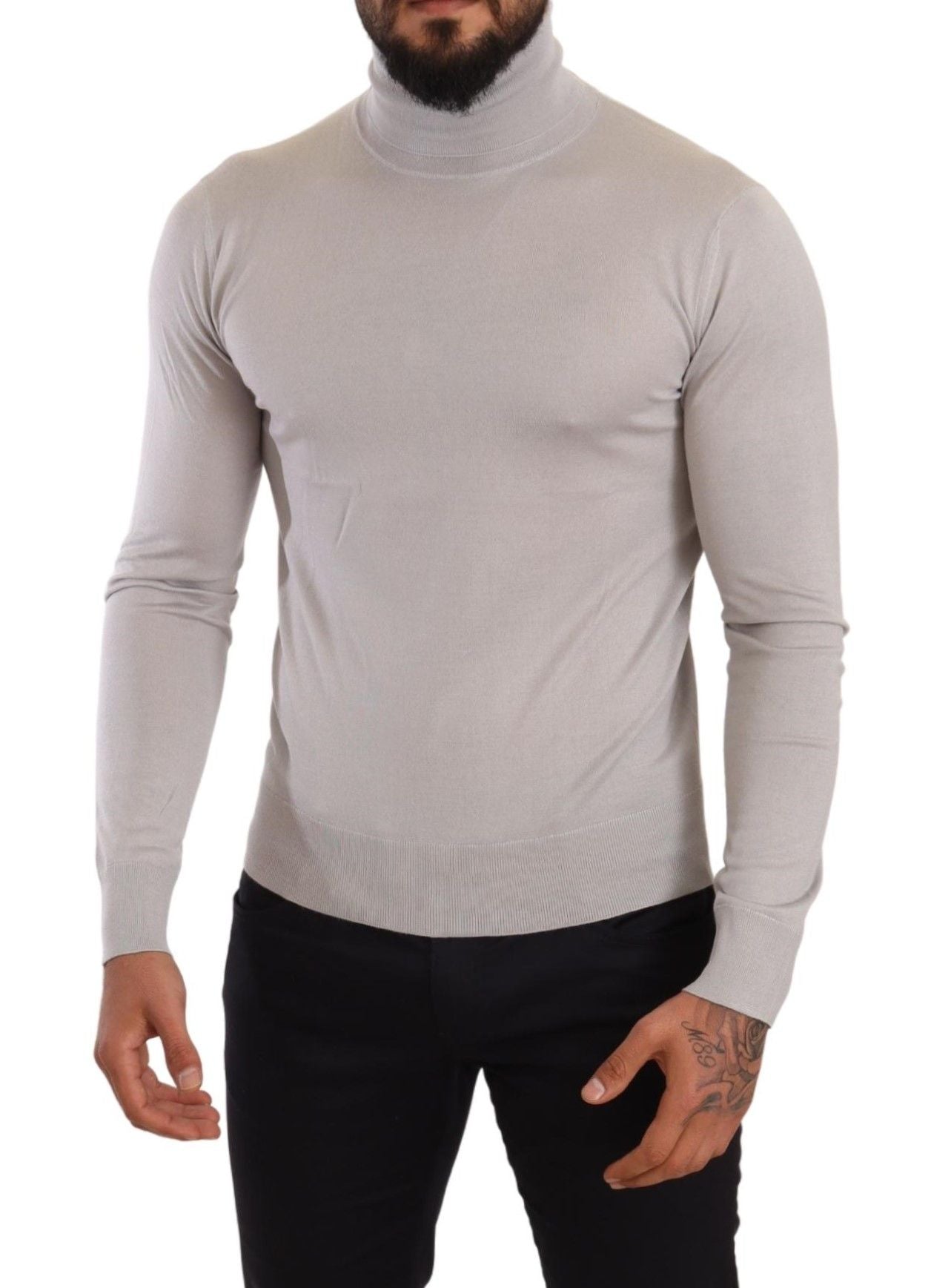 Eleganter Rollkragenpullover aus Kaschmir-Seide-Mix