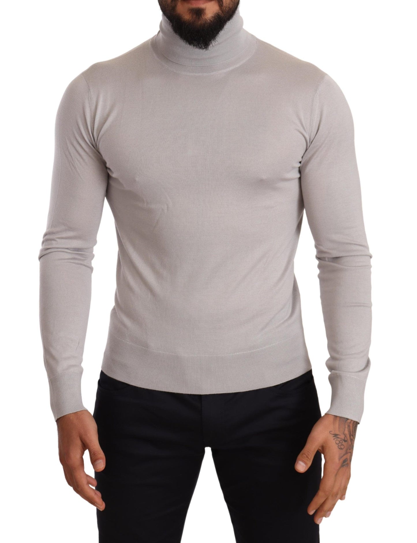 Eleganter Rollkragenpullover aus Kaschmir-Seide-Mix