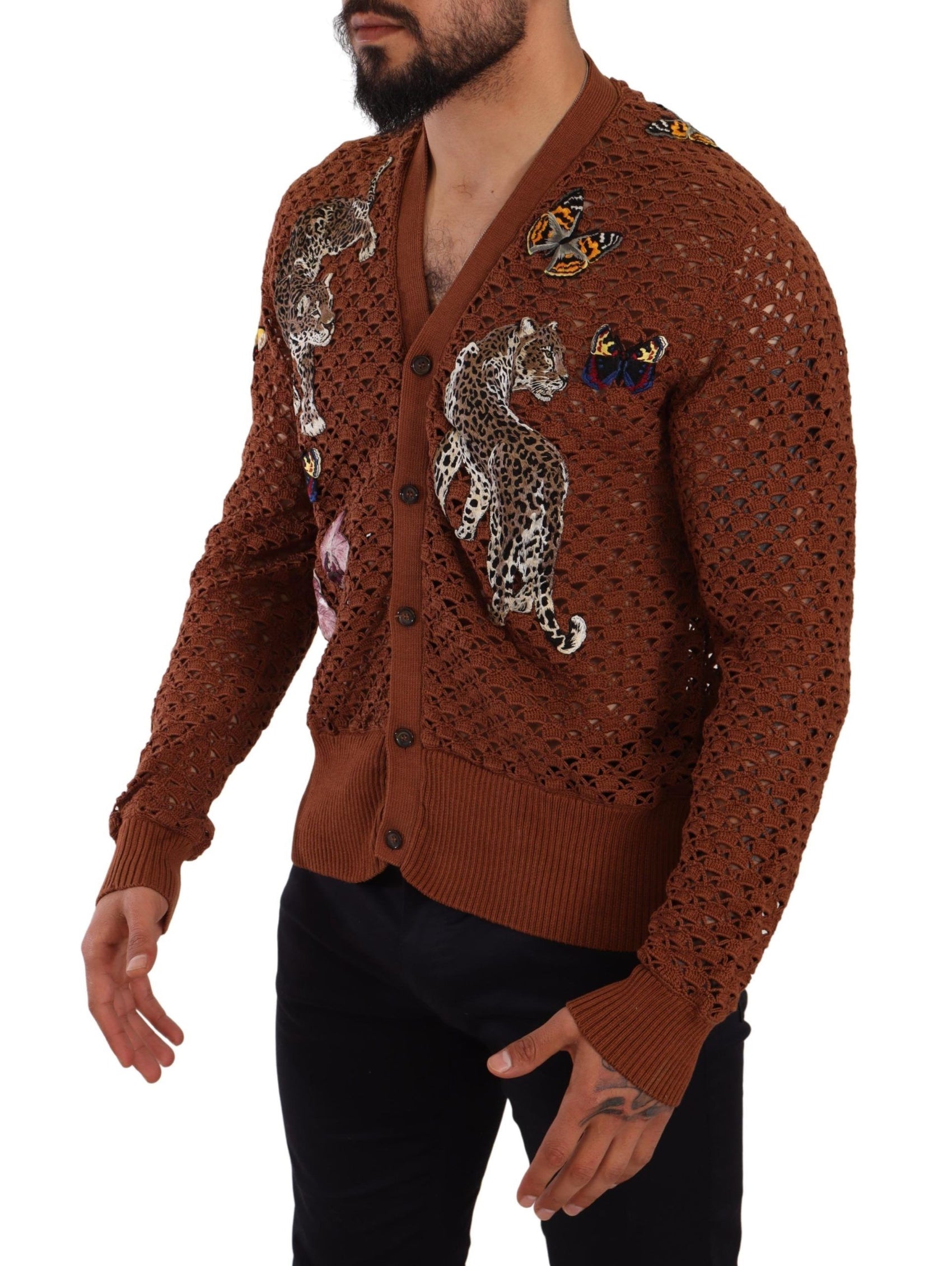 Cardigan ricamato multicolore Eleganza raffinata
