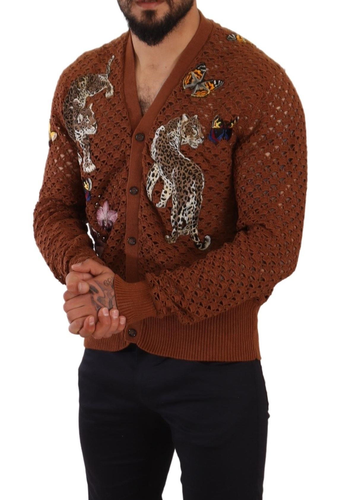 Cardigan ricamato multicolore Eleganza raffinata