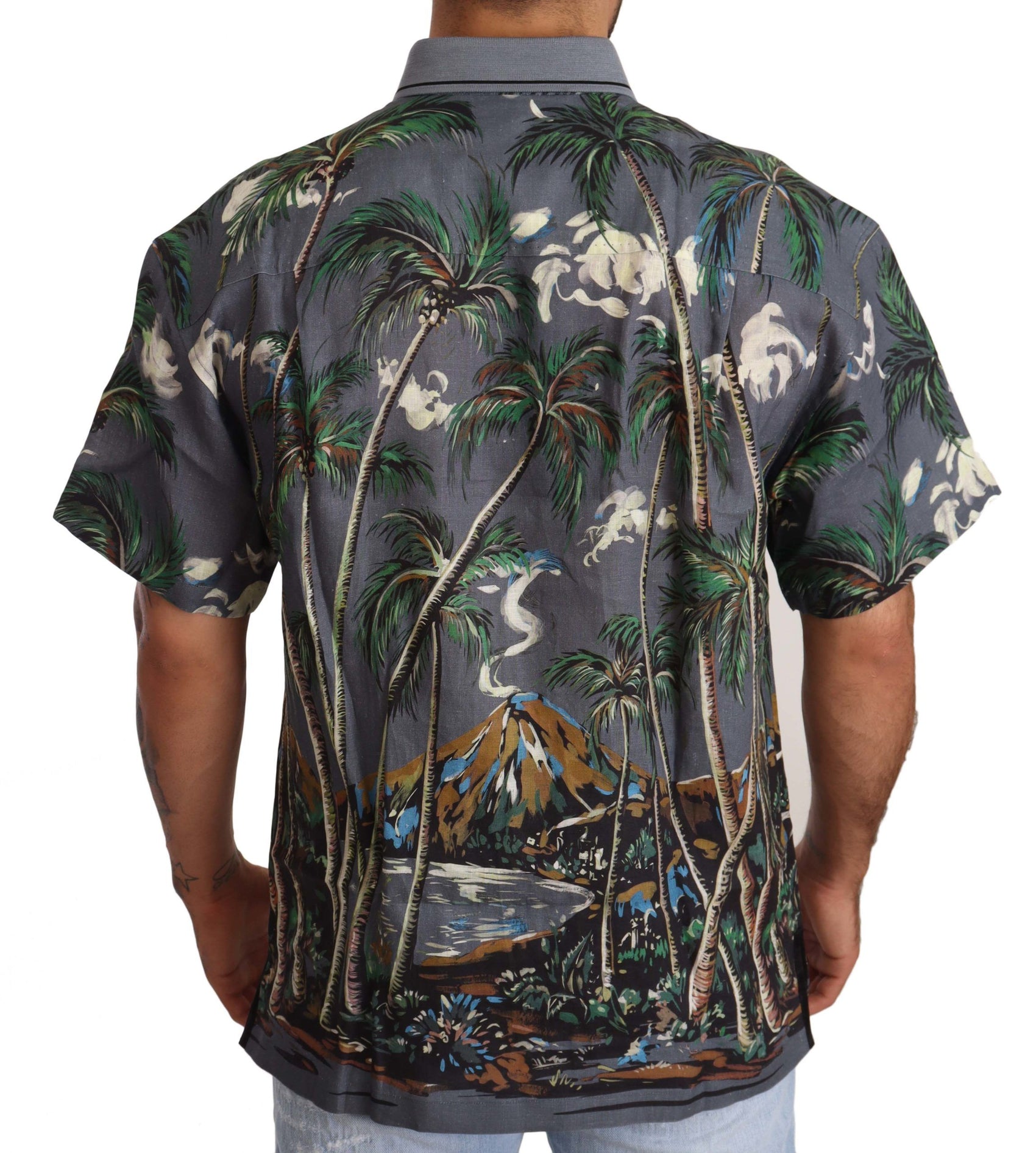 Camicia da uomo in lino e seta Tropical Elegance
