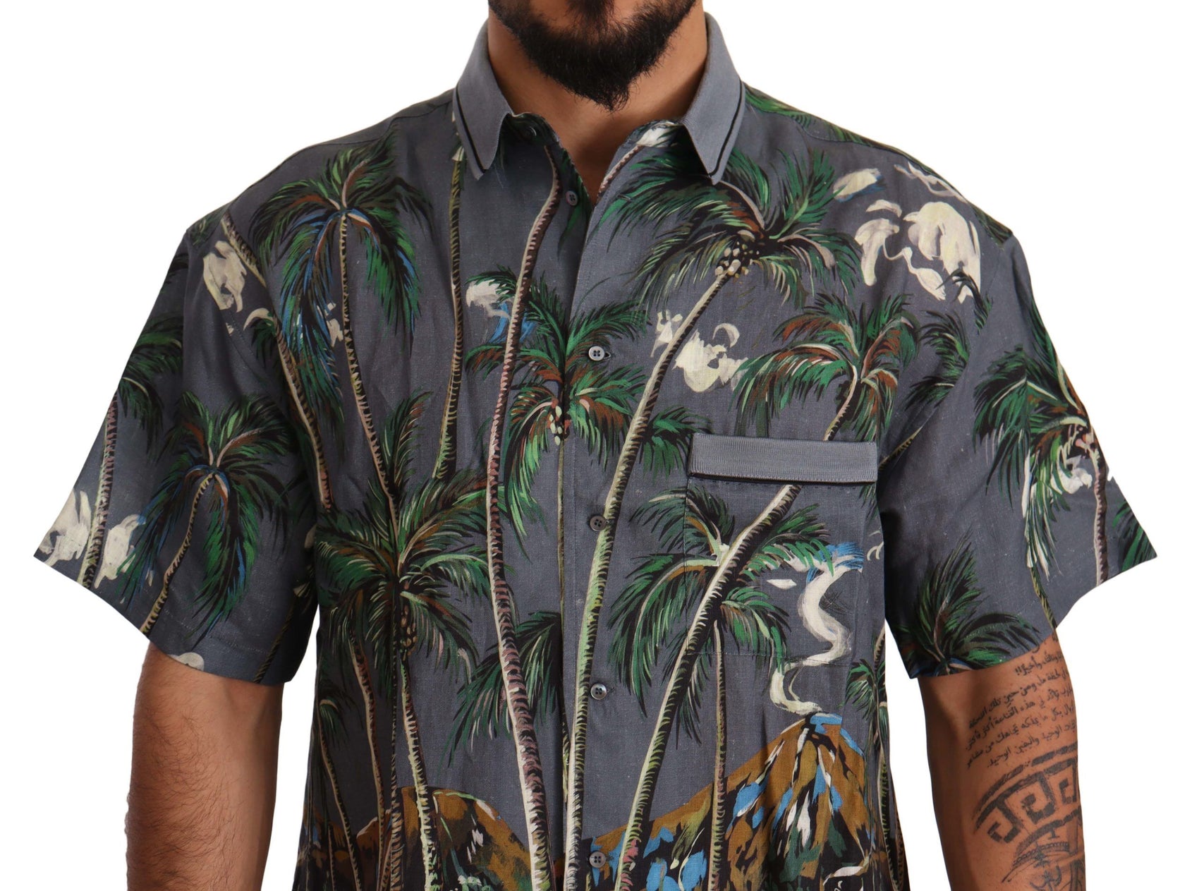 Camicia da uomo in lino e seta Tropical Elegance