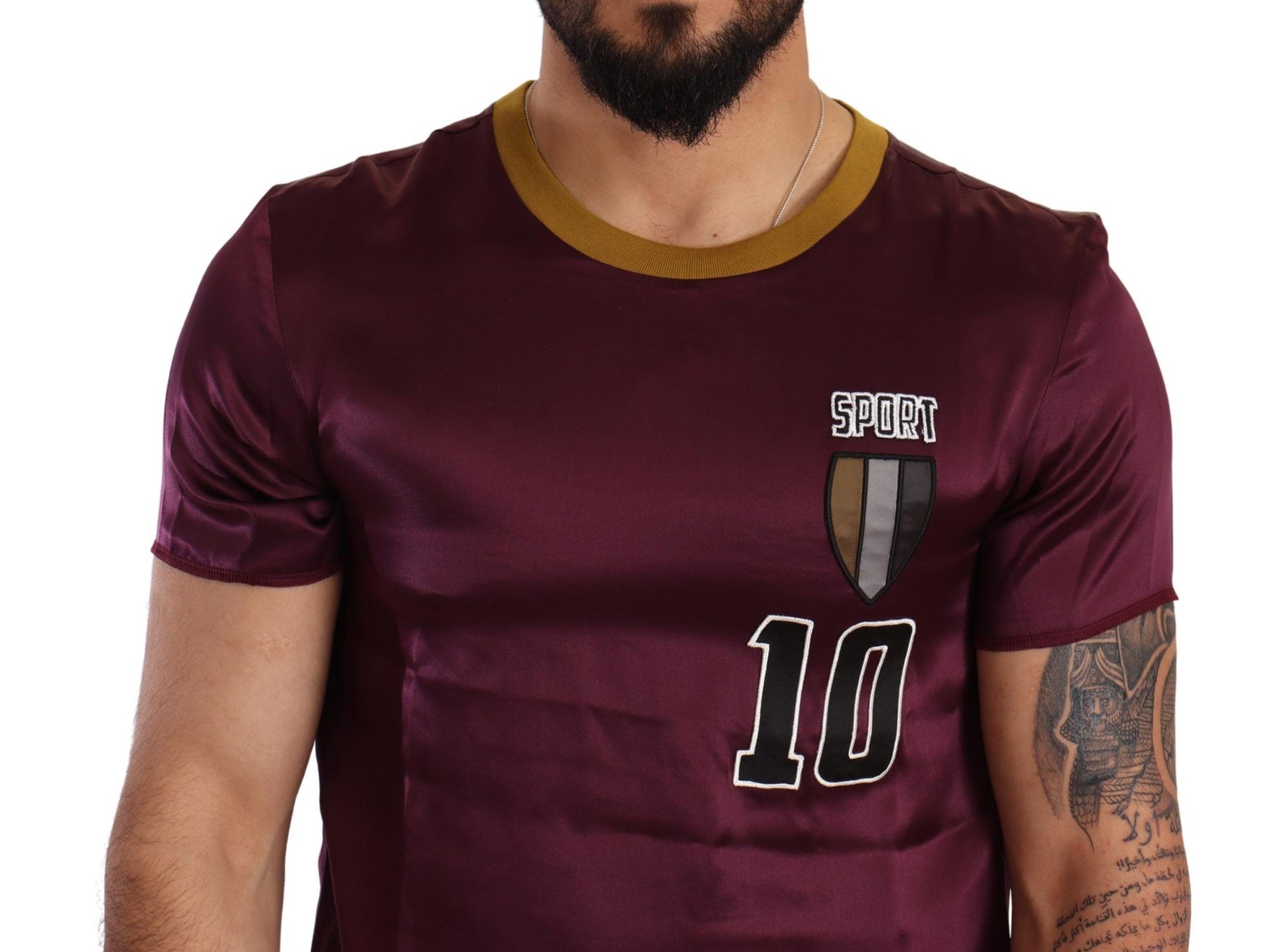 Elegantes lila Kurzarm-T-Shirt aus Seide