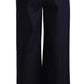 Eleganti jeans a zampa blu scuro