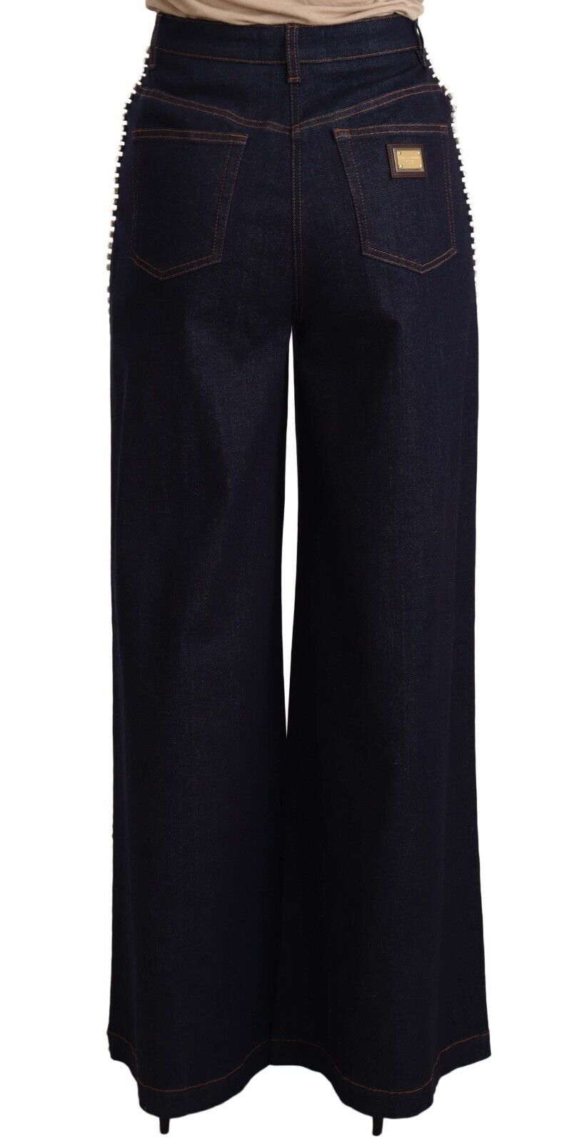 Eleganti jeans a zampa blu scuro