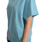 Elegante maglia girocollo in cotone blu