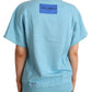 Elegante maglia girocollo in cotone blu