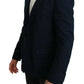 Elegant Slim Fit Dark Blue Men's Blazer