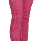 Pantaloni skinny a vita media rosa chic