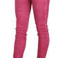 Pantaloni skinny a vita media rosa chic