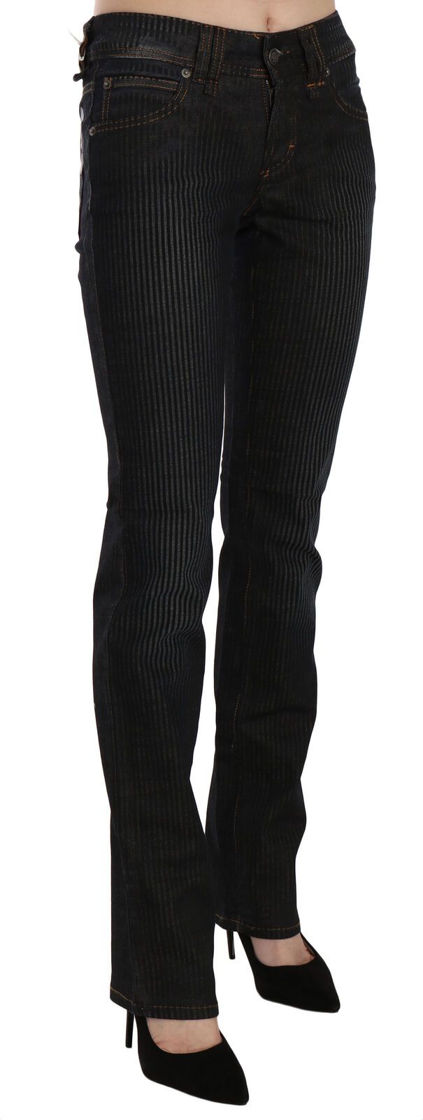 Elegante schwarze Slim Fit Cordjeans