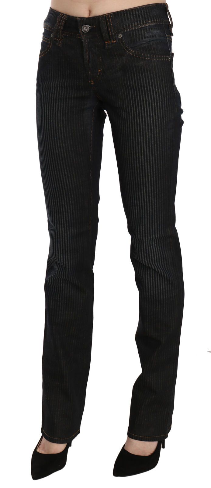Elegante schwarze Slim Fit Cordjeans