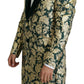 Elegant Gold Green Jacquard Sicilia Jacket