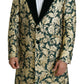 Elegant Gold Green Jacquard Sicilia Jacket